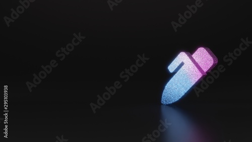 Fototapeta Naklejka Na Ścianę i Meble -  science glitter symbol of pen alt icon 3D rendering