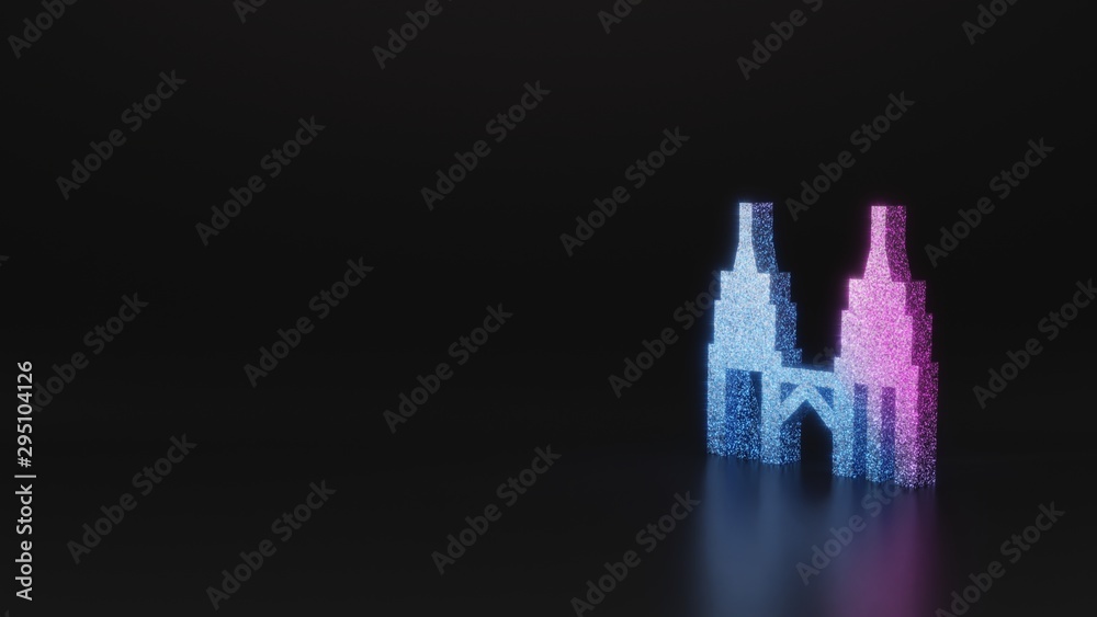 science glitter symbol of Petronas twin tower icon 3D rendering science glitter symbol of Petronas twin tower icon 3D rendering