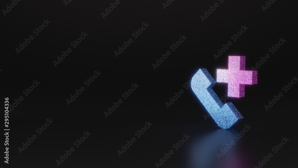 Obraz premium science glitter symbol of phone call icon 3D rendering