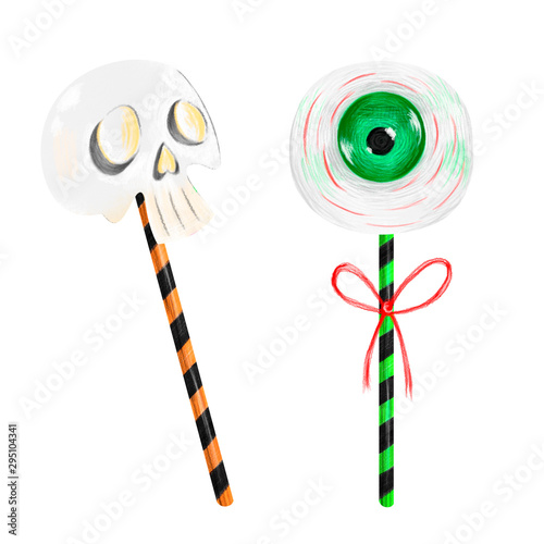Cute halloween illustration. Hand drawn illustration
