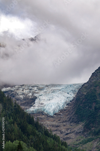 Glacier on the slope of the mountain