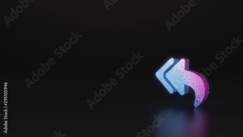 Valokuva science glitter symbol of reply all icon 3D rendering