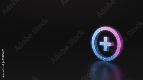 science glitter symbol of round icon 3D rendering