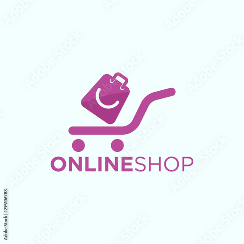 Online Shop Logo Template. Ecommerce Logo Template.