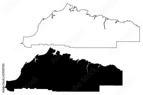 North Slope Borough, Alaska (Boroughs and census areas in Alaska, United States of America,USA, U.S., US) map vector illustration, scribble sketch North Slope map