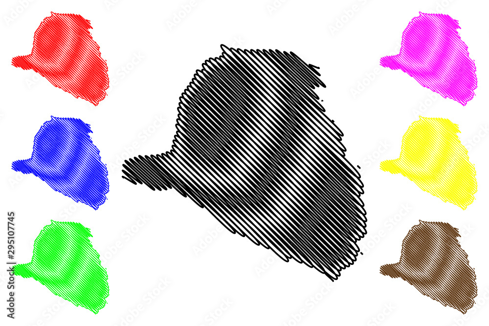 Fototapeta premium Presidente Hayes Department (Departments of Paraguay, Republic of Paraguay) map vector illustration, scribble sketch Presidente Hayes map..