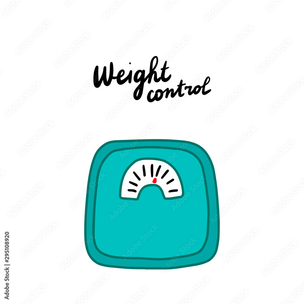 Weight control hand drawn vector illustration in cartoon comic style symptoms of menstrual periods Weight control hand drawn vector illustration in cartoon comic style symptoms of menstrual periods