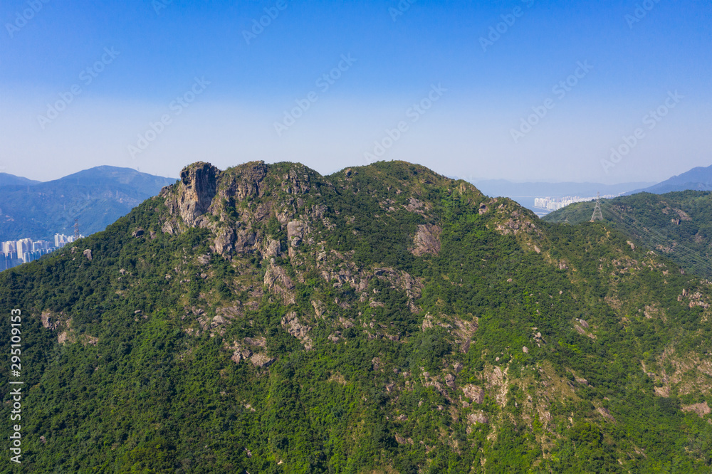 Lion rock mountain with clear blue sky in Hong Kong Lion rock mountain with clear blue sky in Hong Kong