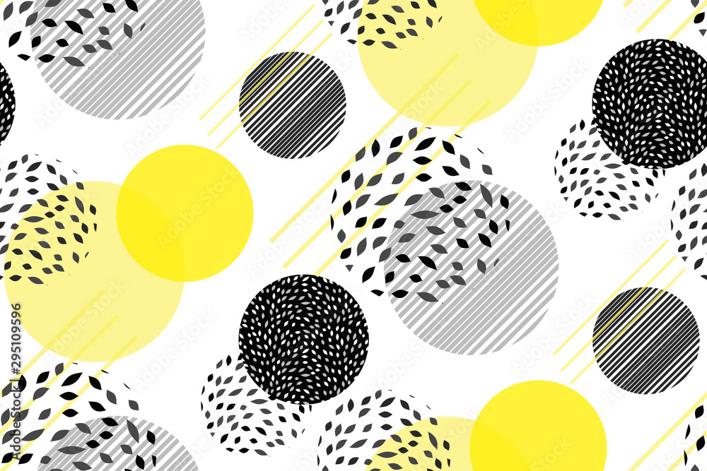 Vector Circles Abstract Seamless Pattern Background Art Dots Modern