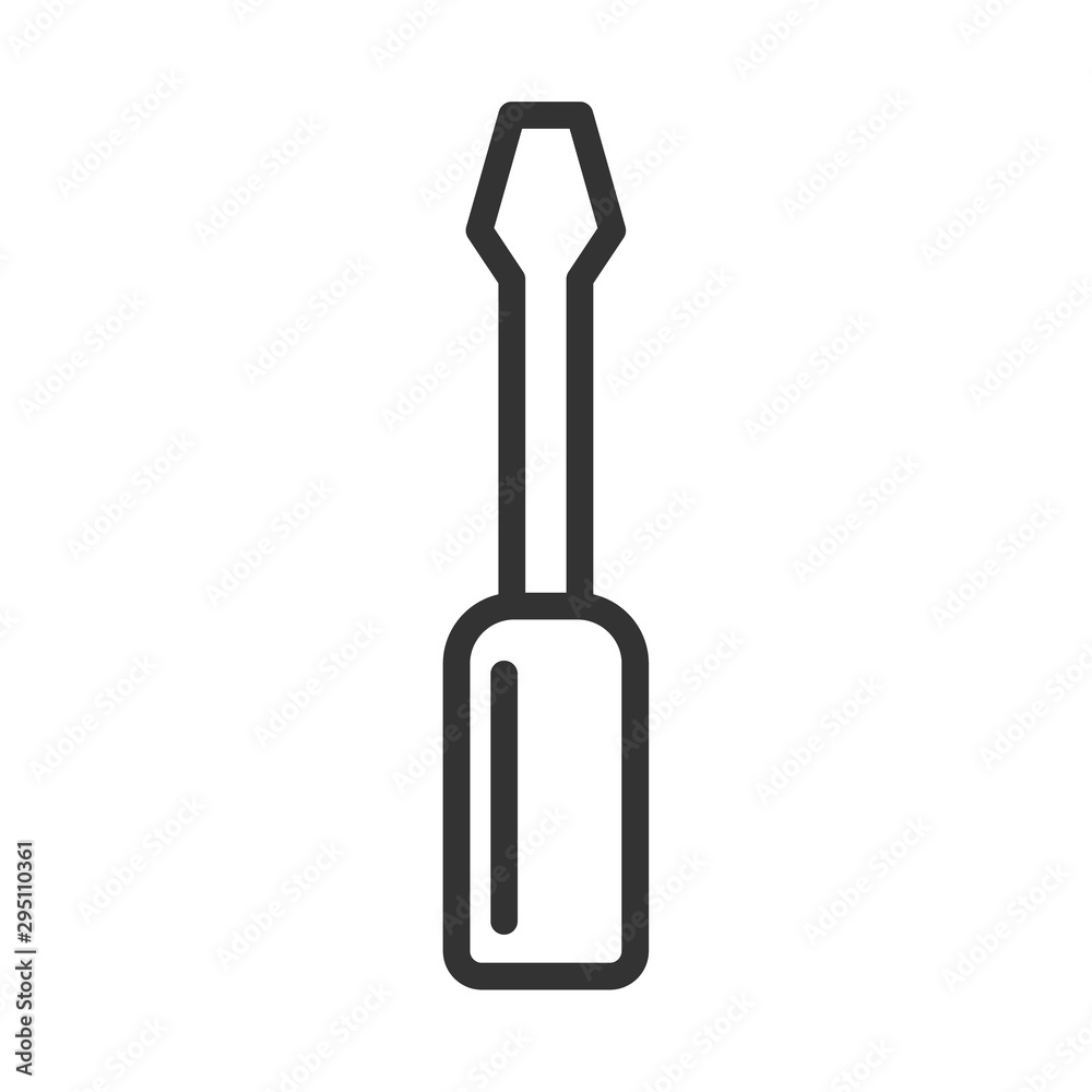 screwdriver outline ui web icon. screwdriver vector icon for web, mobile and user interface design isolated on white background