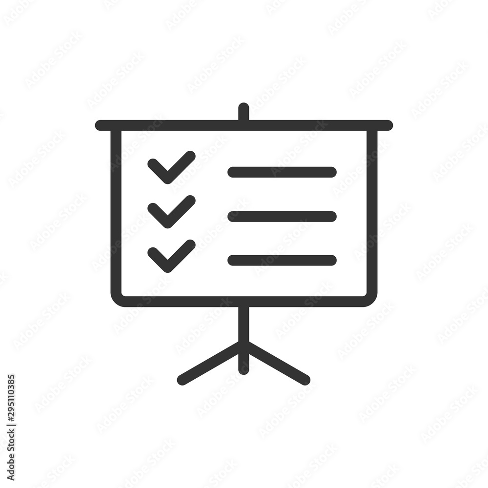 presentation board outline ui web icon. presentation board vector icon for web, mobile and user interface design isolated on white background