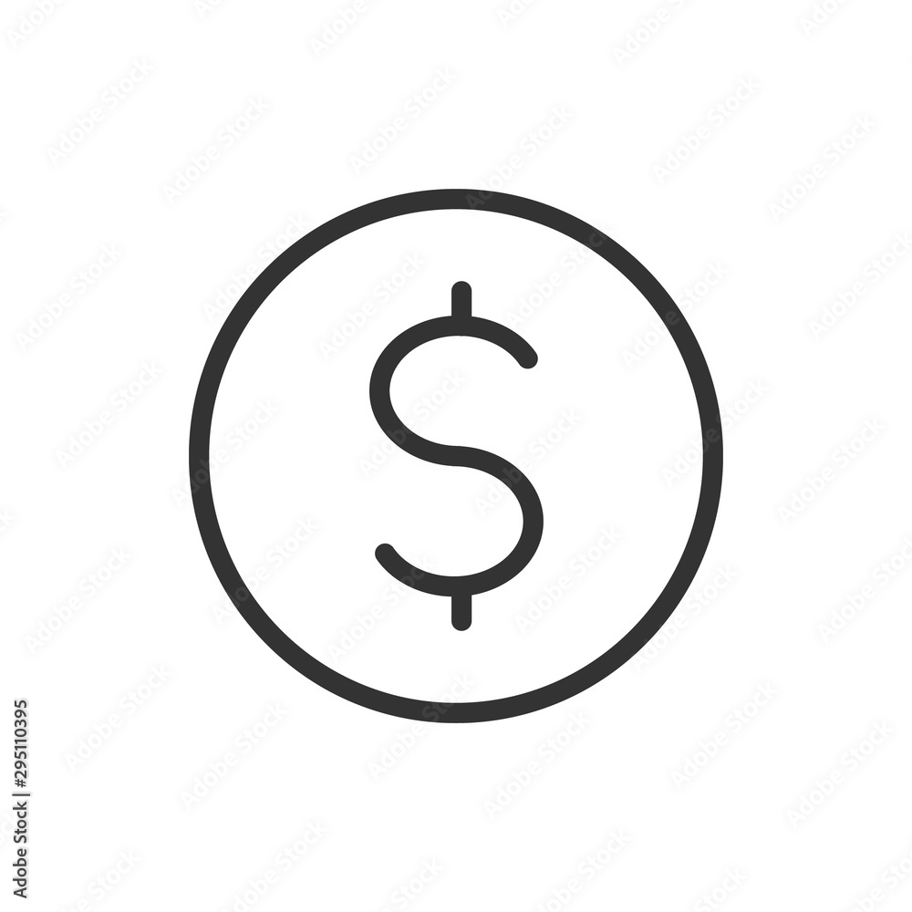dollar coin outline ui web icon. dollar coin vector icon for web, mobile and user interface design isolated on white background dollar coin outline ui web icon. dollar coin vector icon for web, mobile and user interface design isolated on white background