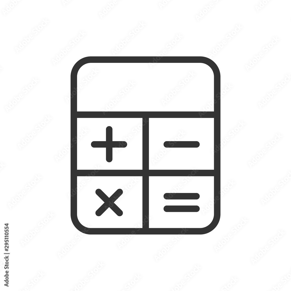 Fototapeta premium calculator outline ui web icon. calculator vector icon for web, mobile and user interface design isolated on white background