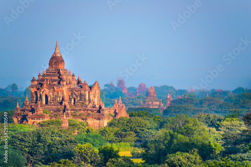 Bagan, Myanmar temples in the Archaeological Park, Burma. Sunrise