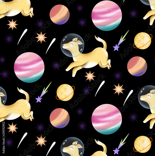 Cute seamless pattern. Cosmic pattern