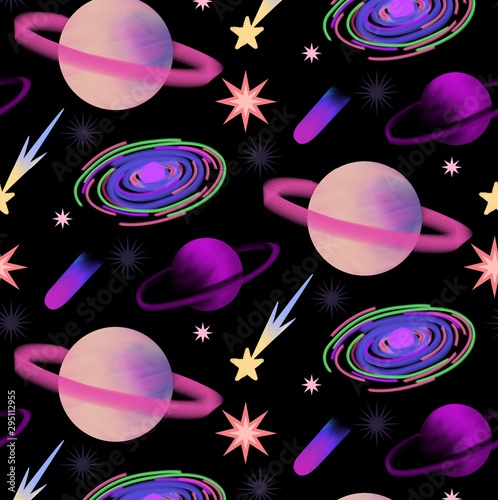 Cute seamless pattern. Cosmic pattern