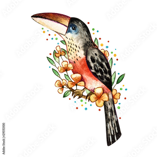 Cute watercolor animal. Hand drawn illustration. Watercolor illustration