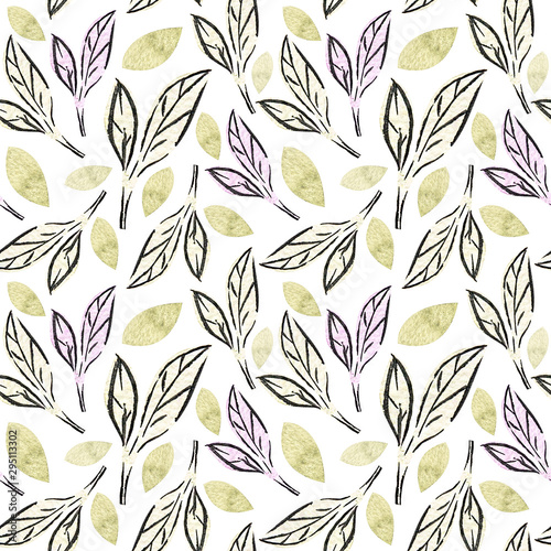 Cute watercolor pattern. Seamless pattern. Hand drawn illustration