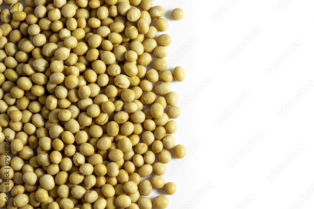 a pile of dried soybeans on white background a pile of dried soybeans on white background