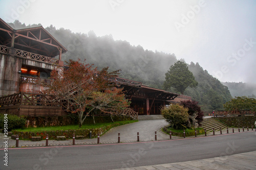 Alishan,taiwan-October 14,2018:Alishan station most people use go to Travel in Alishan nation park. photo