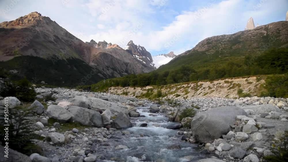 River While Backpacking Fitz Roy in Los Glaciares National Park in the Patagonia region of Argentina River While Backpacking Fitz Roy in Los Glaciares National Park in the Patagonia region of Argentina