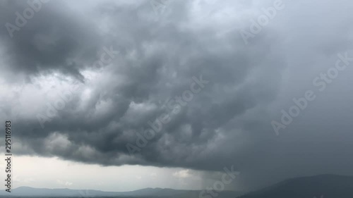 Black cloudy over the mountain