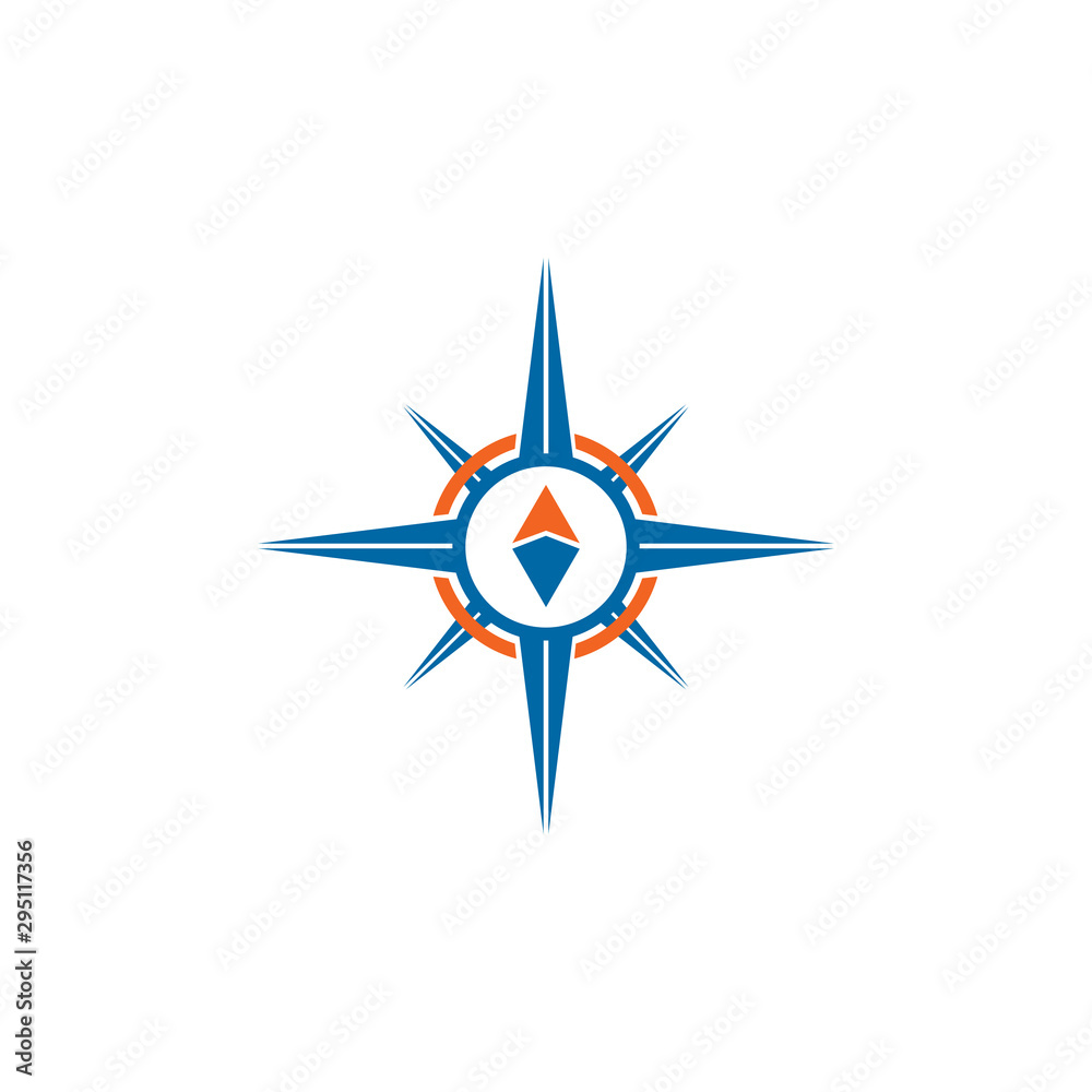 Compass icon logo design vector illustration template
