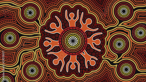 Illustration based on aboriginal style of background.