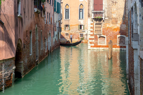 Venice. Gondolier in the gondola.