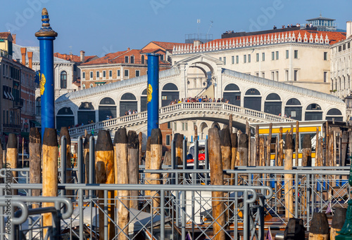 Venice. Rialto Bridge on a sunny day.