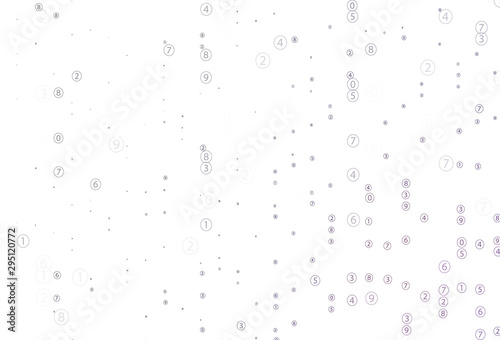 Light Purple vector background with signs of numerals.