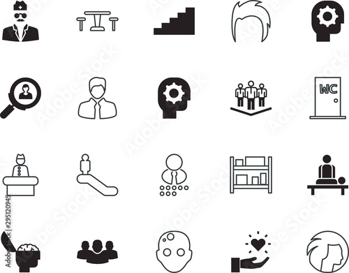 people vector icon set such as: mark, hall, shop, steps, security, relaxation, client, restaurant, restroom, corporate, lady, corridor, escalators, shoe, interface, passage, back, blue, patio, seat