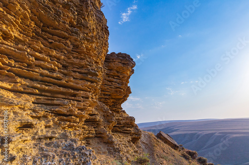 Layered rock formations on ...