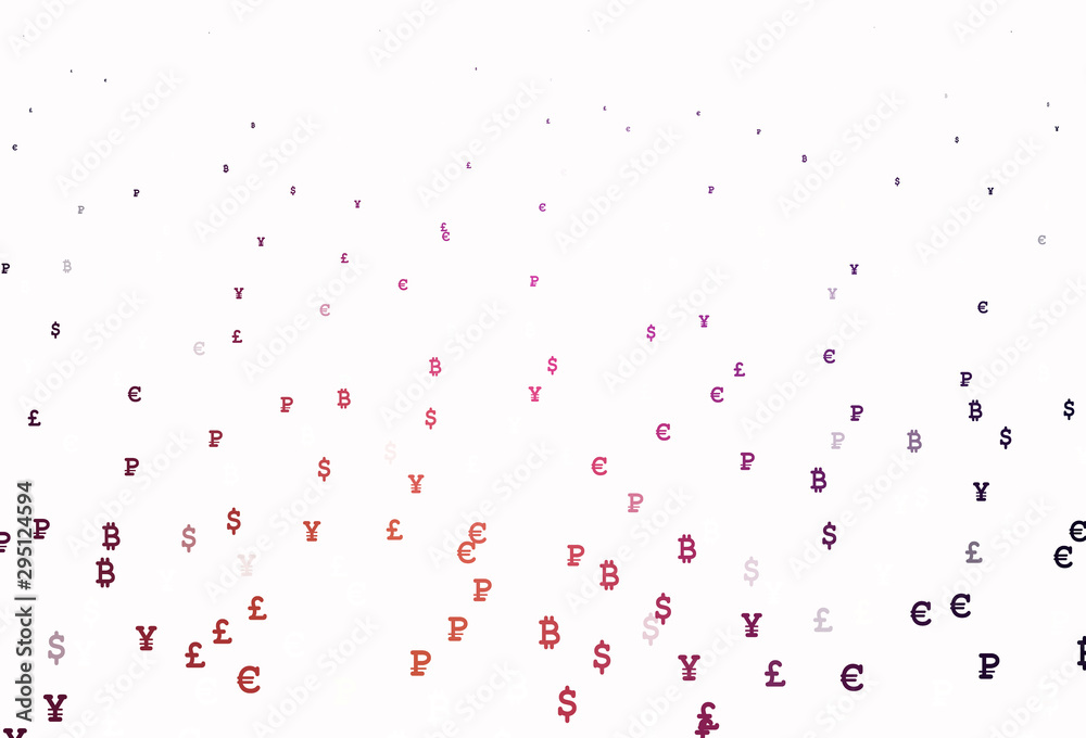Light Pink, Yellow vector template with currency. Light Pink, Yellow vector template with currency.