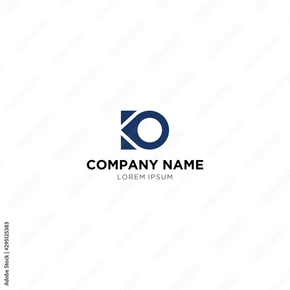 Logo design  Inspiration for companies from the initial letters logo KO icon