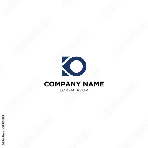Logo design  Inspiration for companies from the initial letters logo KO icon