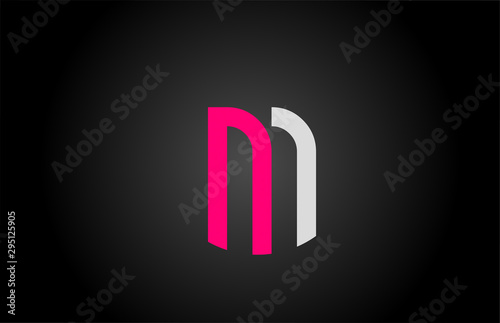 white pink alphabet letter m logo icon design