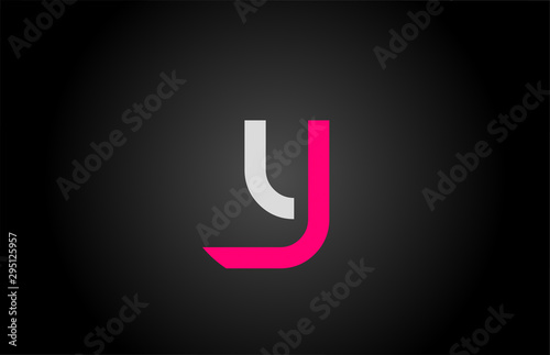 white pink alphabet letter y logo icon design
