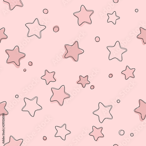 Wallpaper Mural Cute light stars seamless pattern. Sweet dreams background. illustration for xmas wallpaper, wrap, fabric, textile, cloth or package design. Baby shower background or invitation template Torontodigital.ca