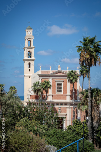 View from Abrasha park on monastery saint Peter with bell tower photo
