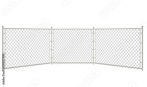 Grey chain fence. vector illustration