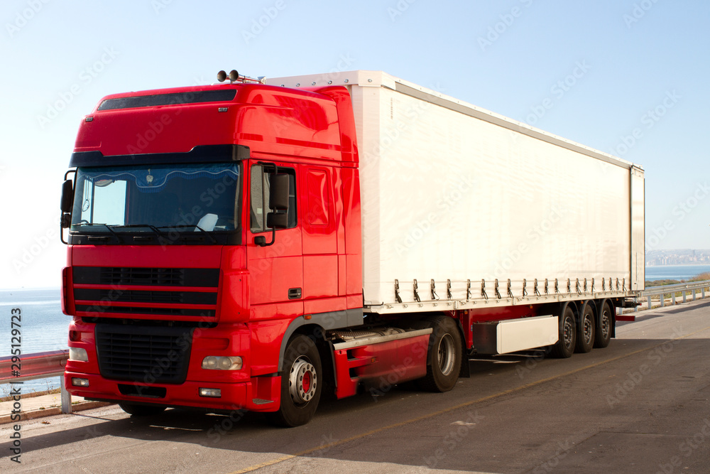 truck red and white