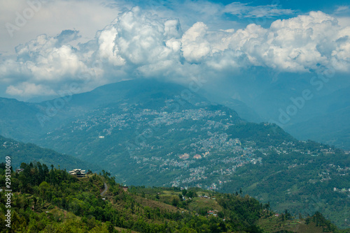 Gangtok city seen from ravangla,Sikkim,India