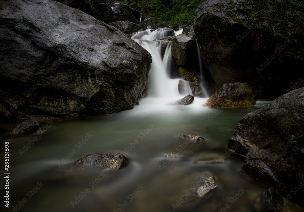 Fototapeta premium Waterfall seen on the way to lachun,Sikkim,India