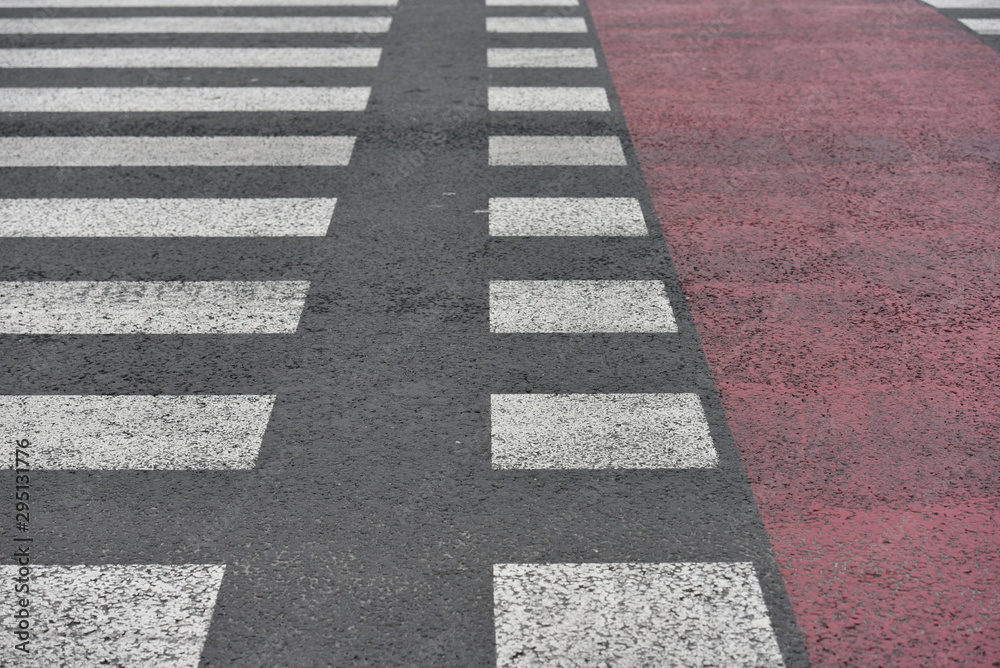 Empty pedestrian cross on the street Empty pedestrian cross on the street