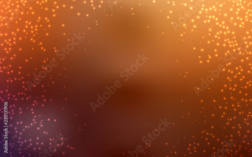 Dark Orange vector layout with cosmic stars. Shining colored illustration with bright astronomical stars. Pattern for astrology websites.