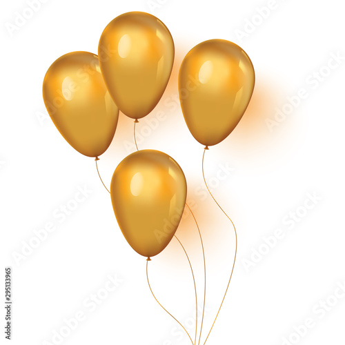Set of shiny golden balloons for your design