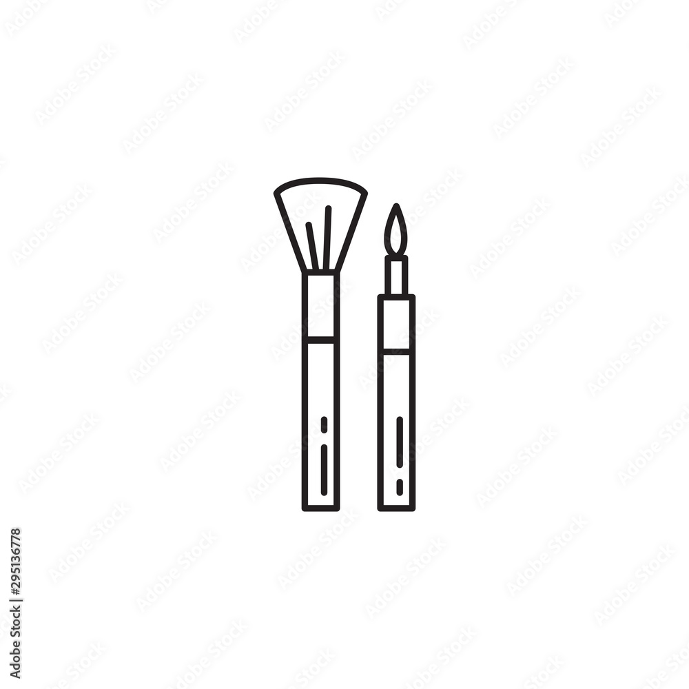 make up brush flat style icon make up brush flat style icon
