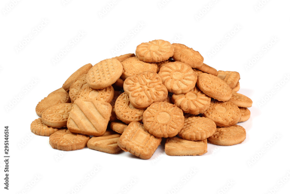 Biscuit - Heap. Isolated on white background. Biscuit - Heap. Isolated on white background.