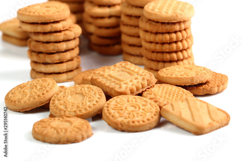 Biscuit Assorted. Isolated on white background.